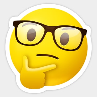 Nerdy thinking face emoji Sticker